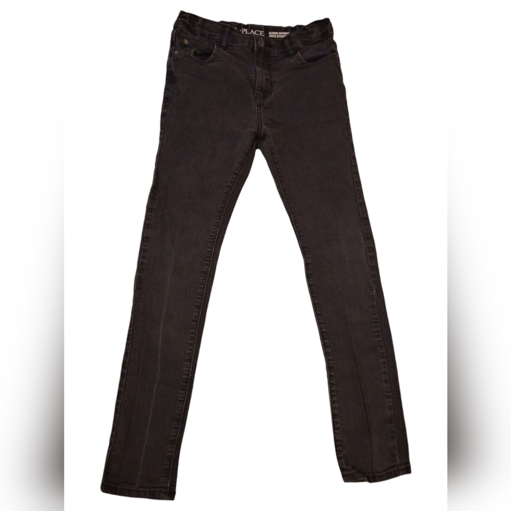 Children's Place jeans size 12 super skin ny stretch adjustable waistband black